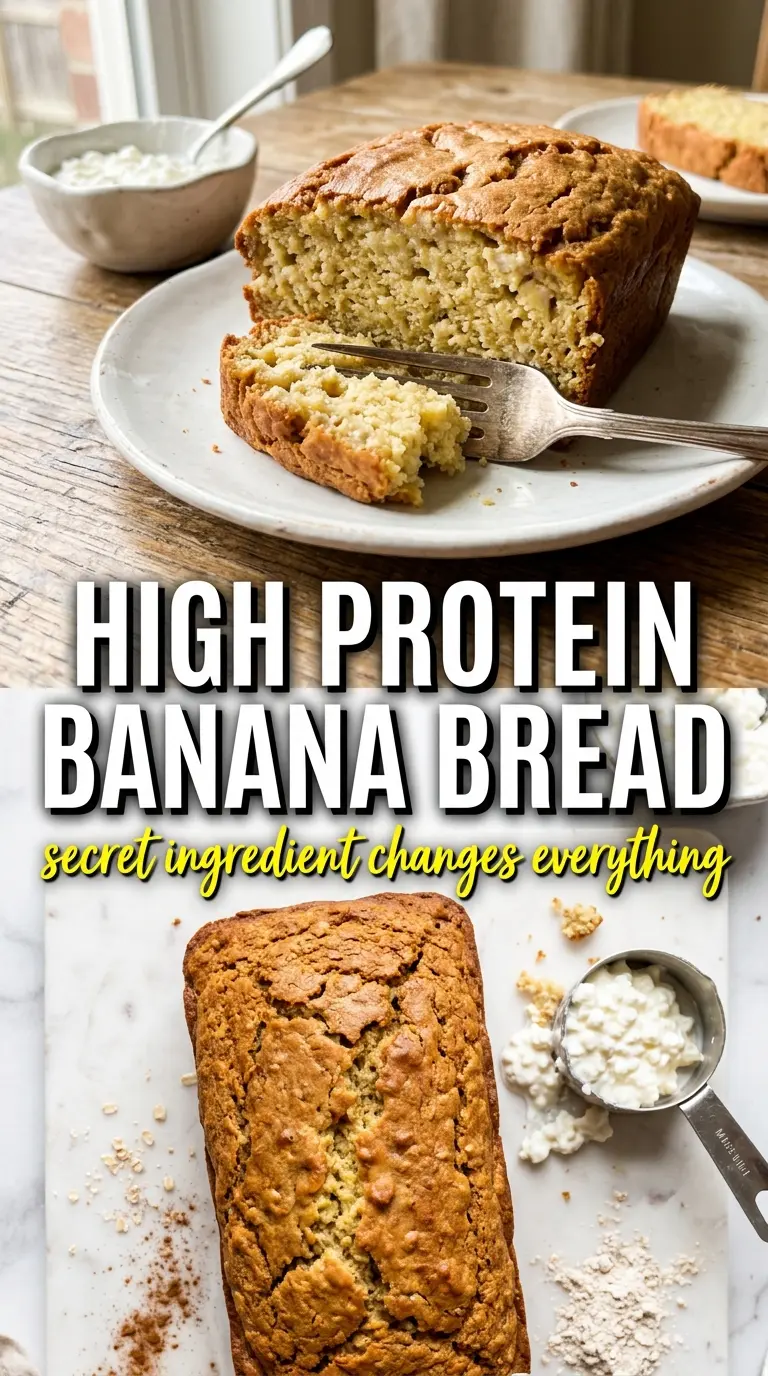 Cottage Cheese Banana Bread moist golden loaf