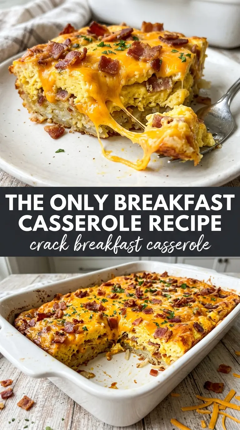 Crack Breakfast Casserole cheesy bacon hash brown bake