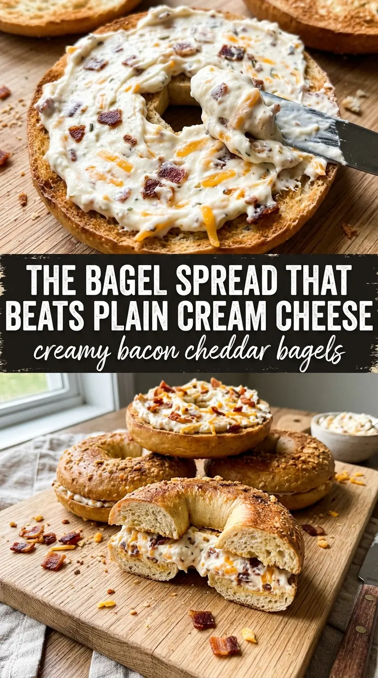 Creamy Bacon Cheddar Bagels savory loaded bagels