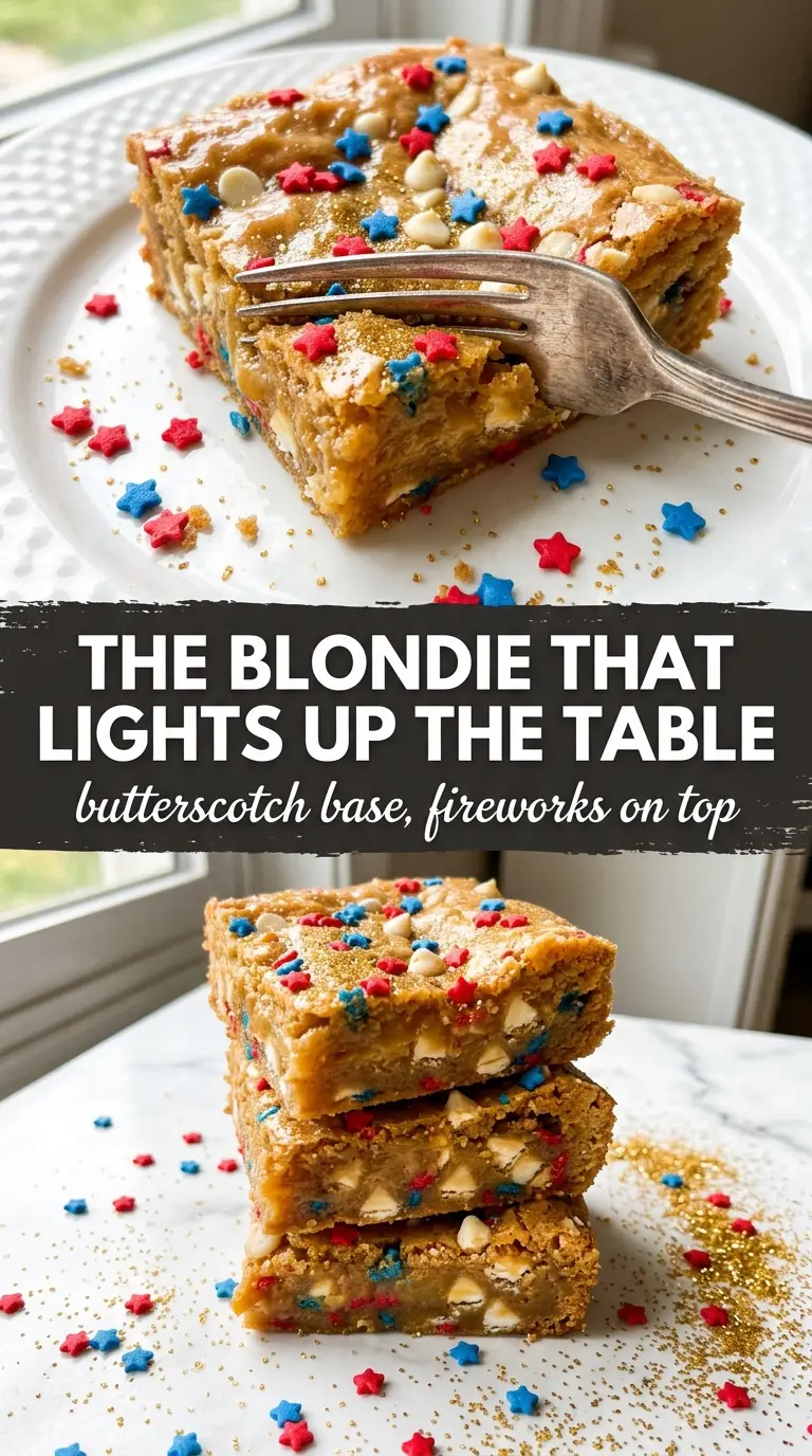 Fireworks Blondies chewy colorful patriotic