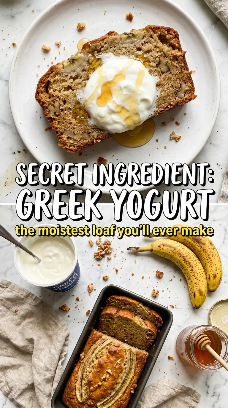 Greek Yogurt Banana Bread moist golden loaf