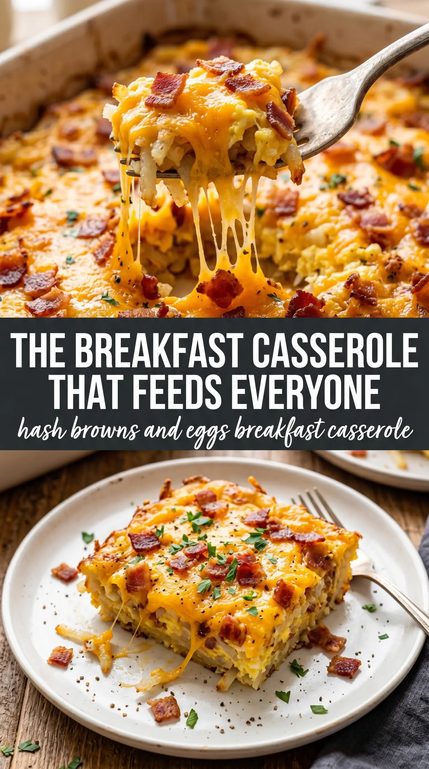 Hash Browns and Eggs Breakfast Casserole cheesy egg bake