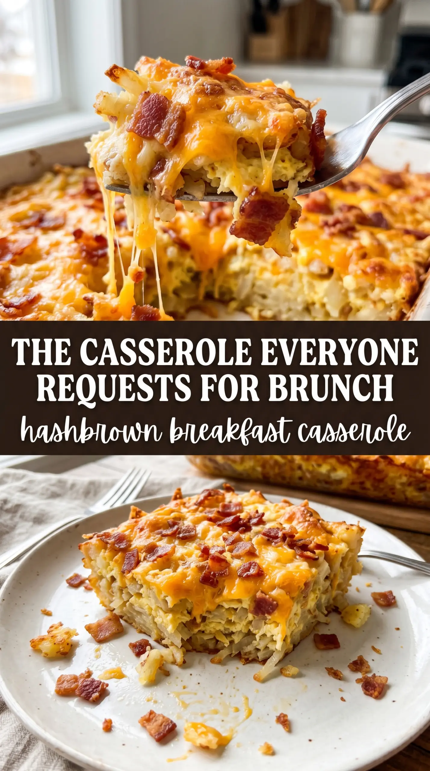 Hashbrown Breakfast Casserole golden cheesy potato bake