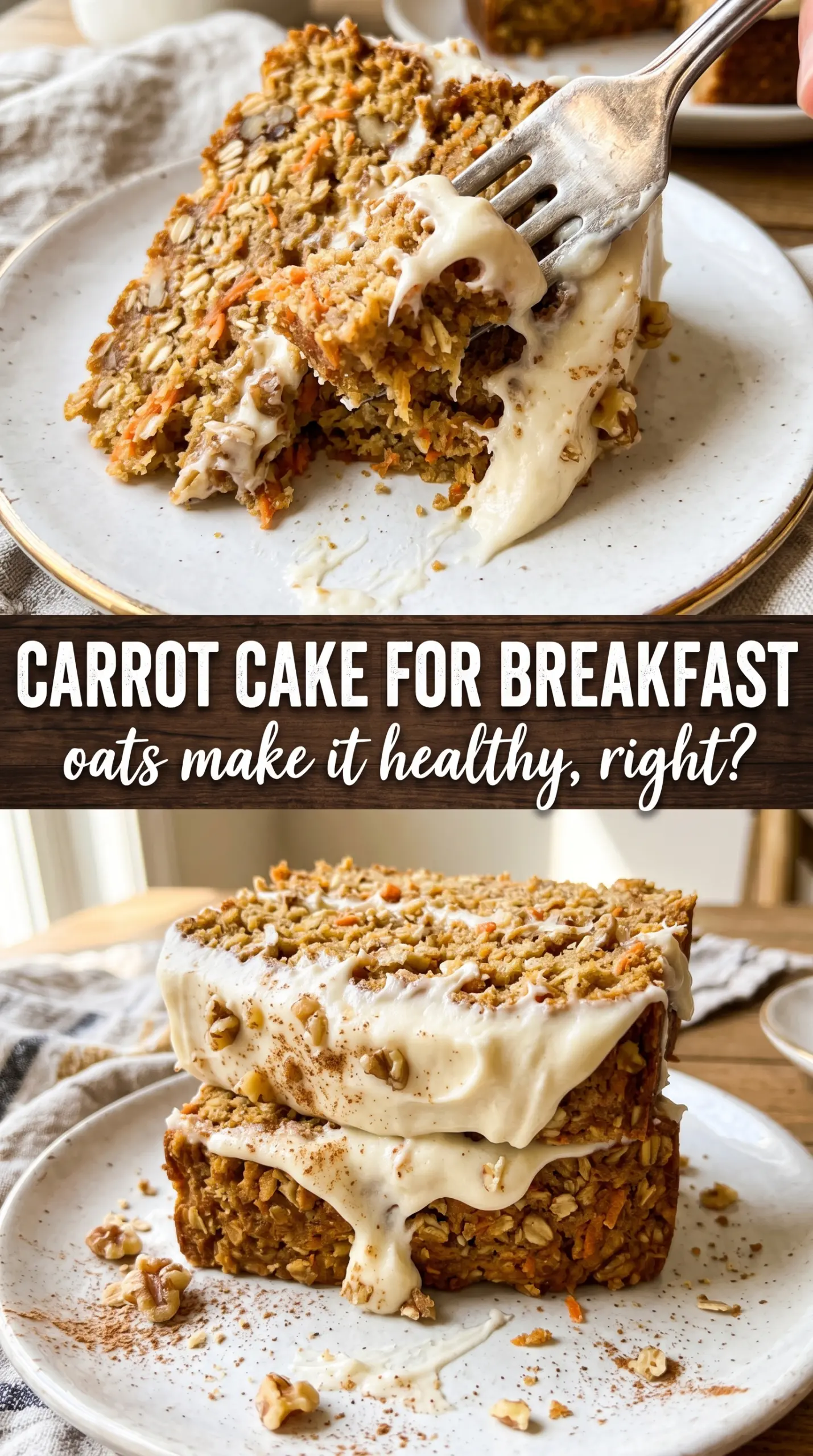 Oatmeal carrot cake moist spiced drizzled
