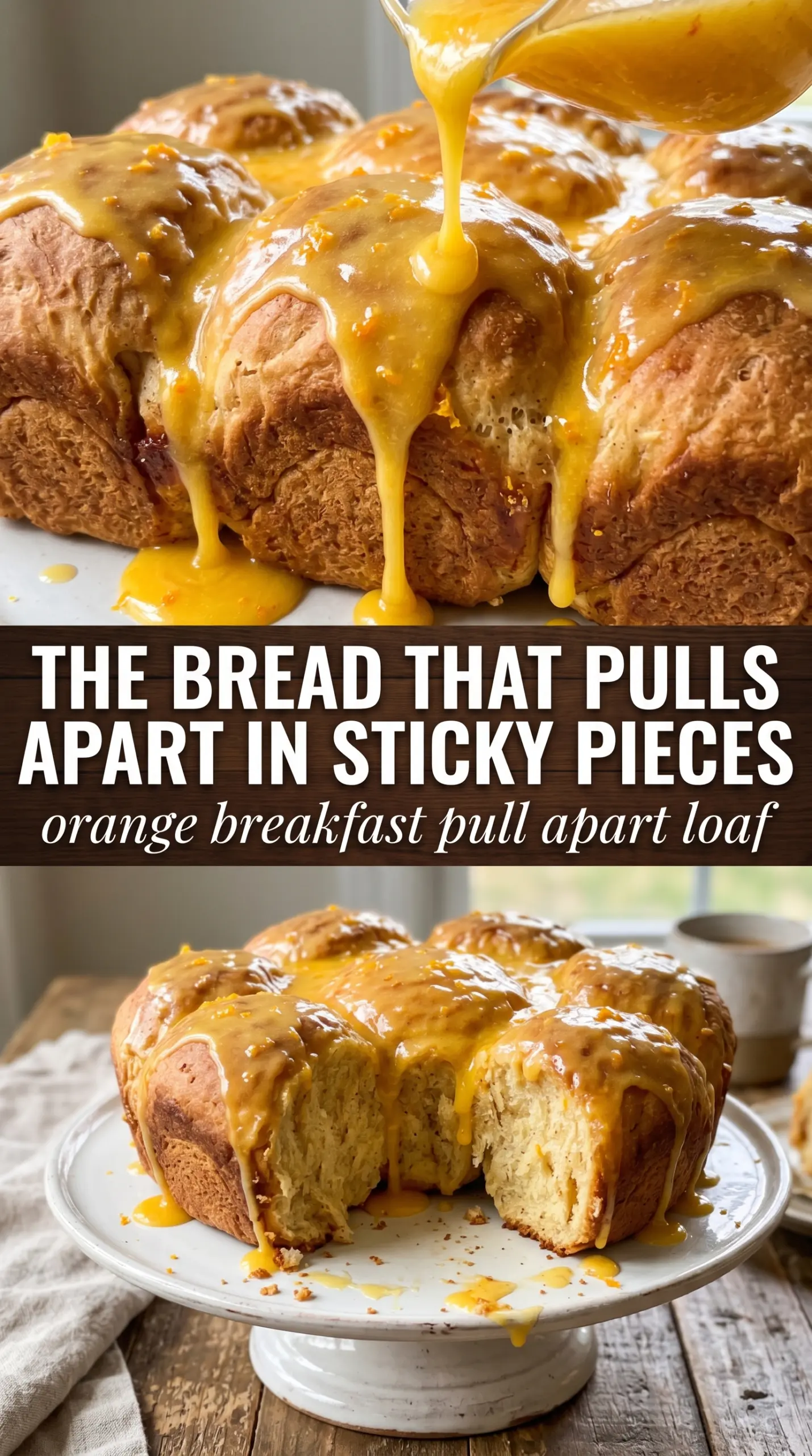 Orange Breakfast Pull Apart Loaf sticky citrus glazed