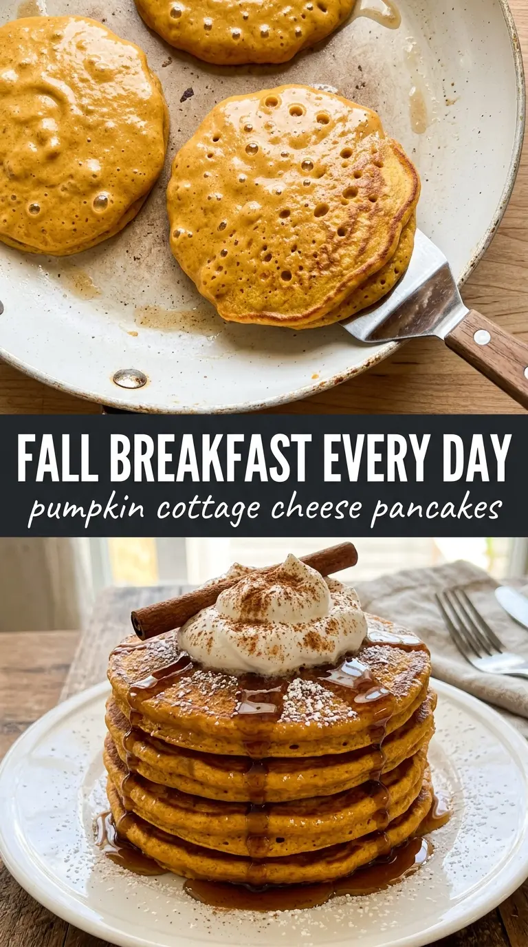 Pumpkin Cottage Cheese Pancakes fluffy cinnamon maple