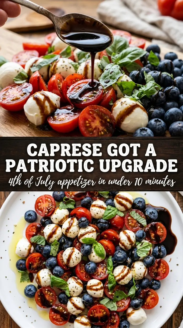 Red, White & Blue Caprese Salad colorful fresh patriotic