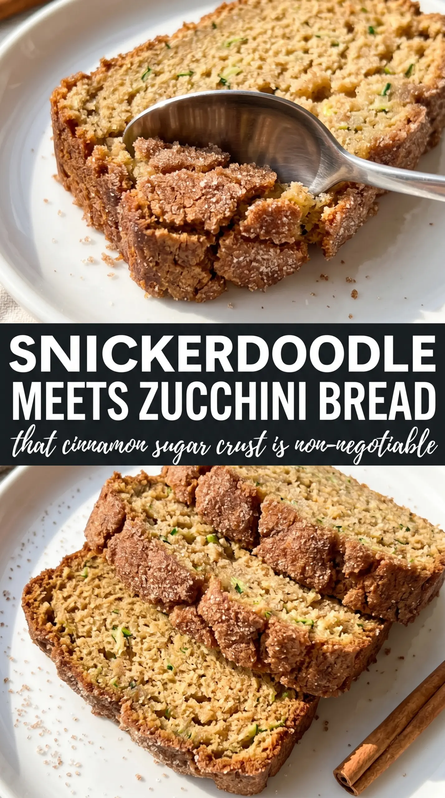 Snickerdoodle Zucchini Bread cinnamon sugar crackled