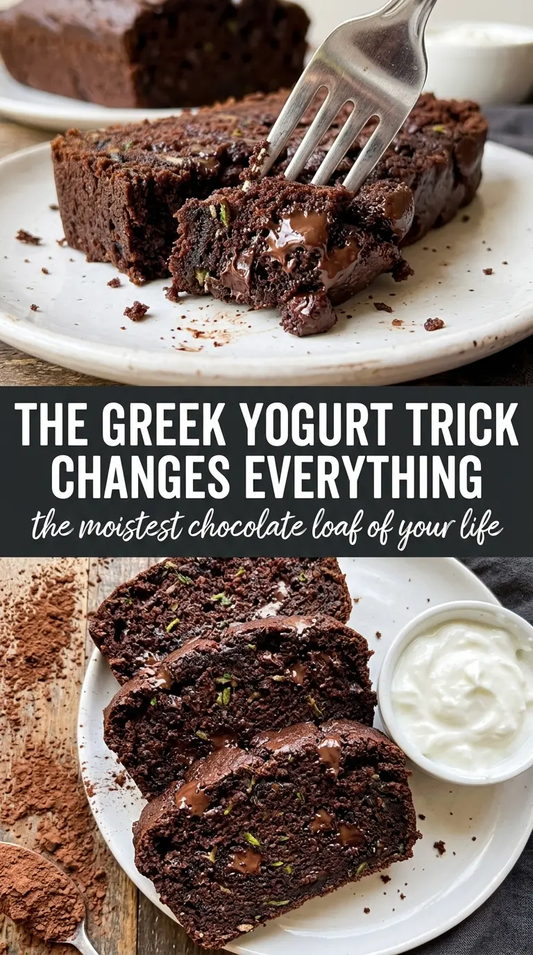 Yogurt chocolate zucchini bread moist dark chocolate crumb