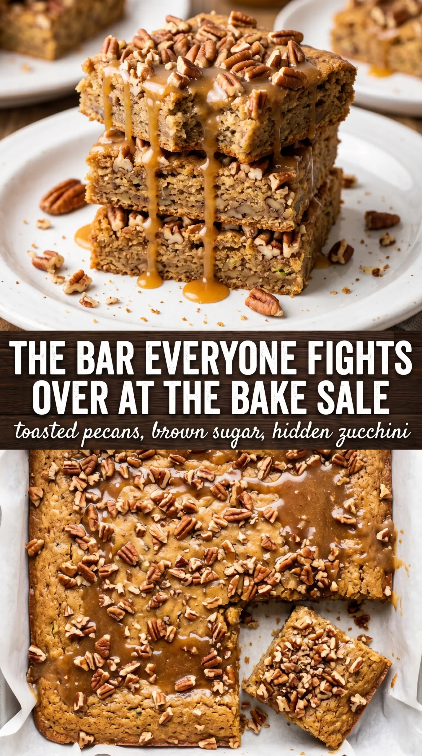 Zucchini Pecan Bars spiced frosted pecan