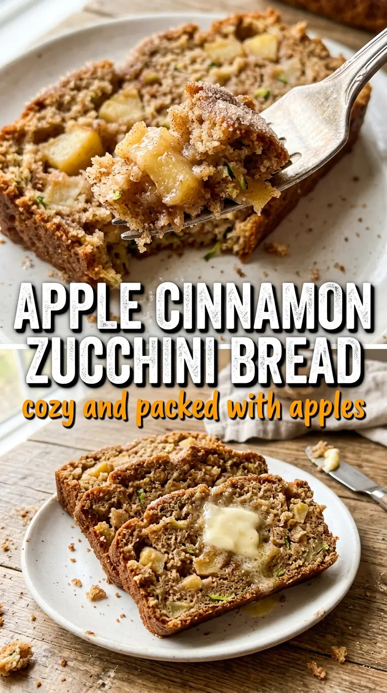 Apple Cinnamon Zucchini Bread, cinnamon swirl, tender crumb