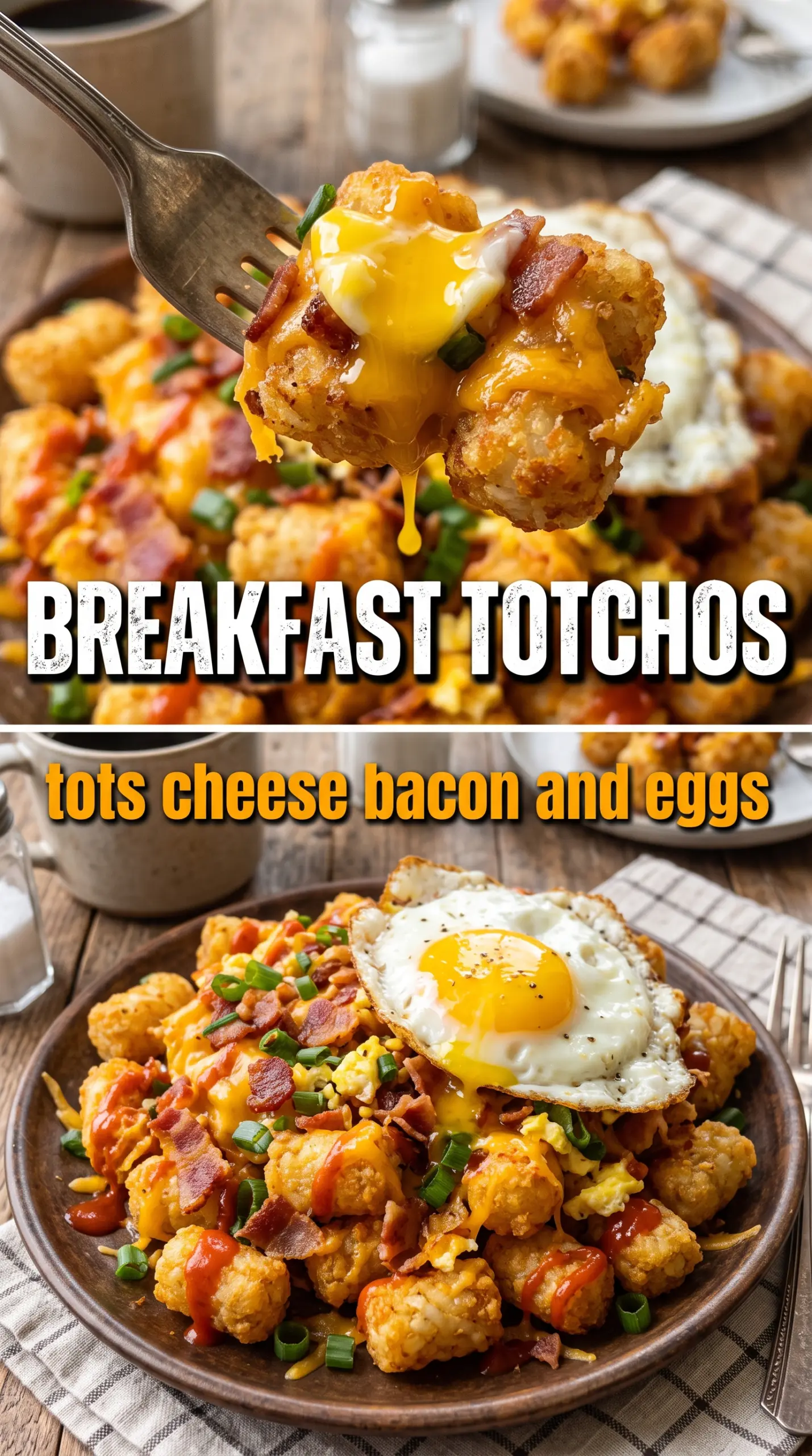 Bacon, Egg, and Cheese Breakfast Totchos crispy cheesy loaded