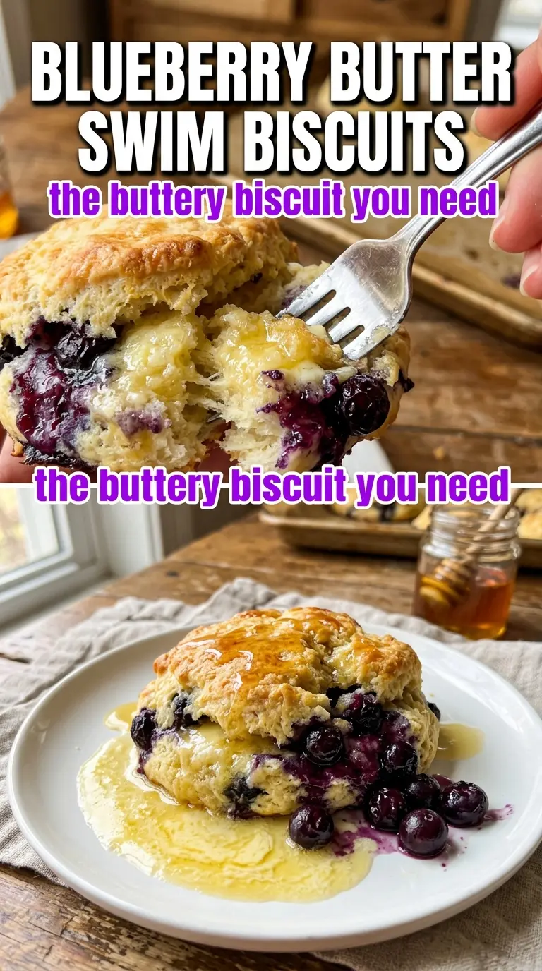 Blueberry Butter Swim Biscuits fluffy buttery blueberry