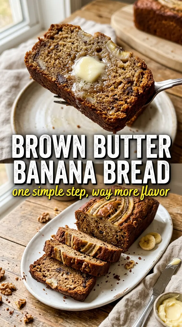 Brown butter banana bread nutty caramelized loaf