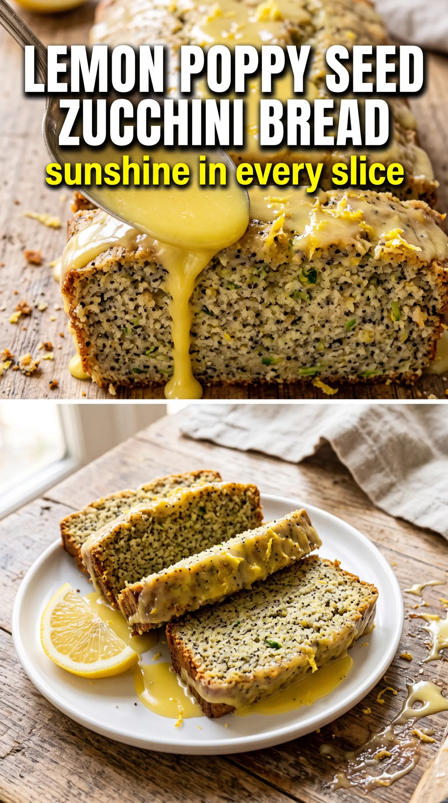 Lemon poppy seed zucchini bread bright citrus glaze