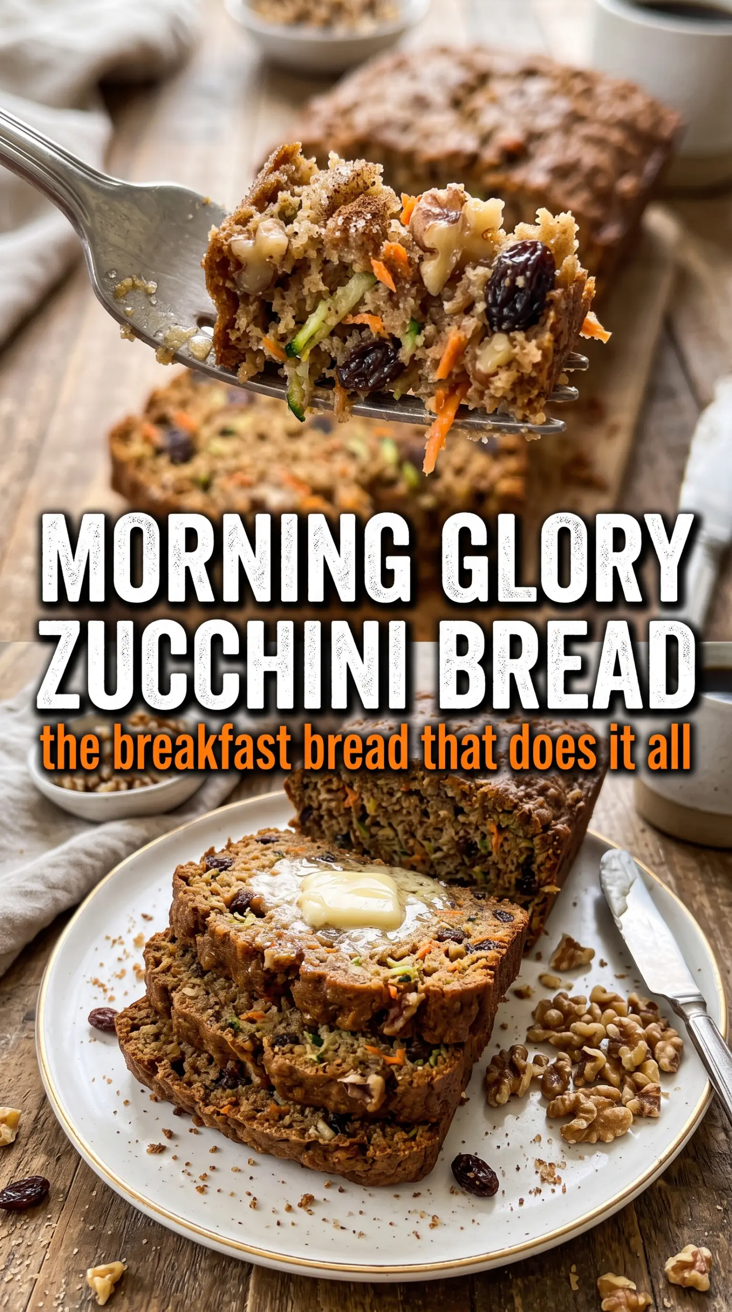 Morning Glory Zucchini Bread colorful textured loaf