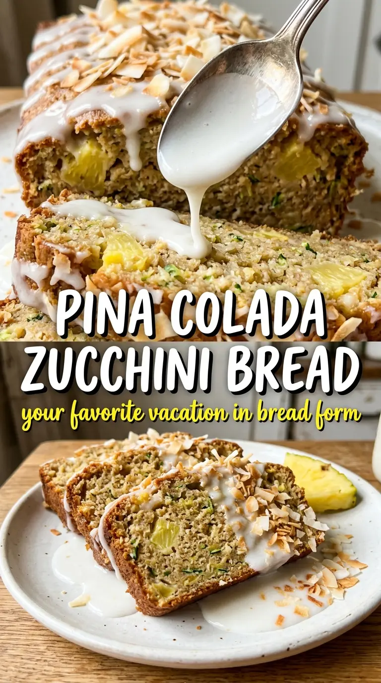 Piña Colada Zucchini Bread tropical coconut pineapple