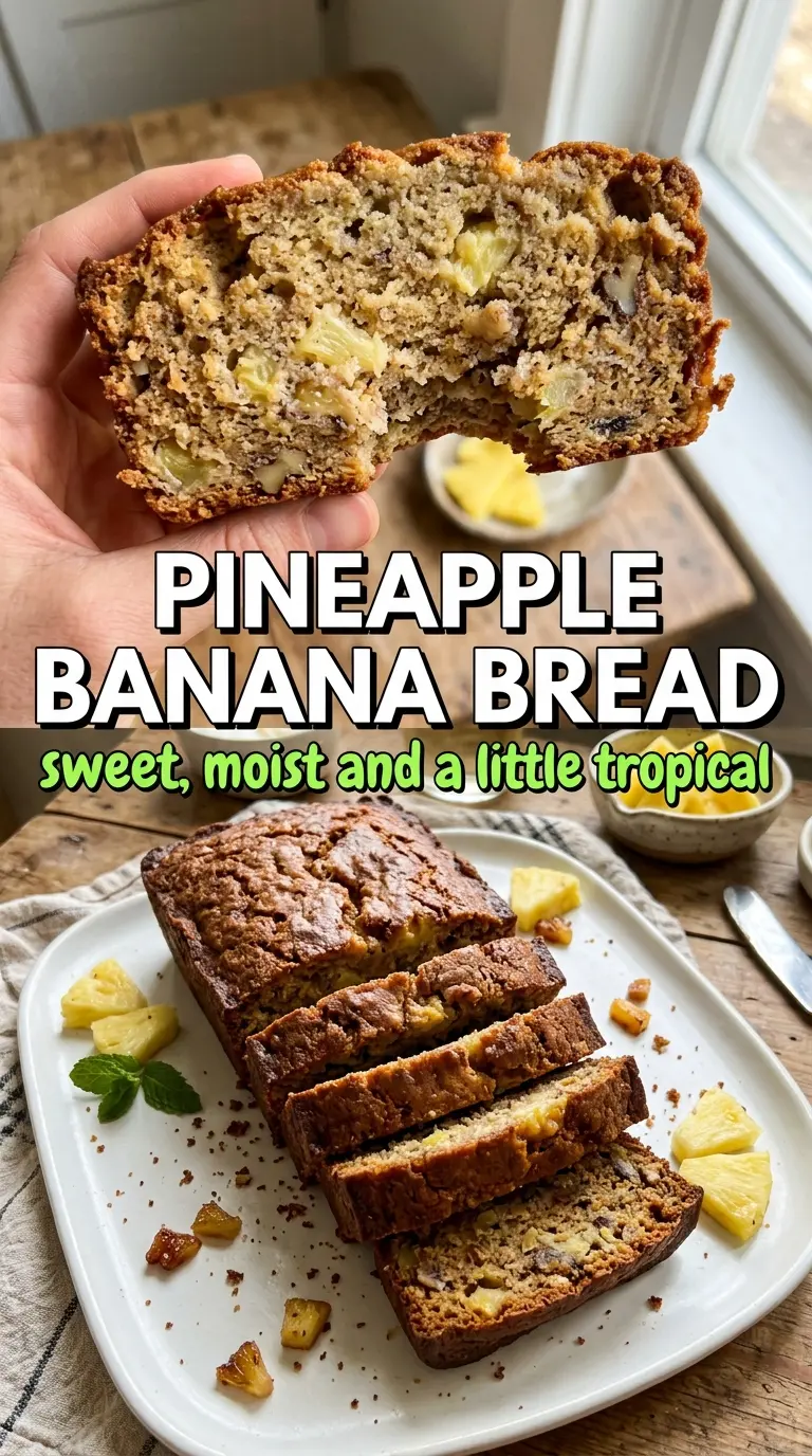 Pineapple Banana Bread moist tropical loaf