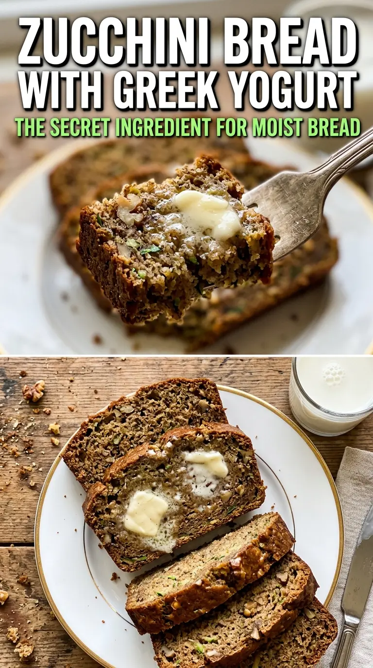 Zucchini bread with Greek yogurt moist tangy golden