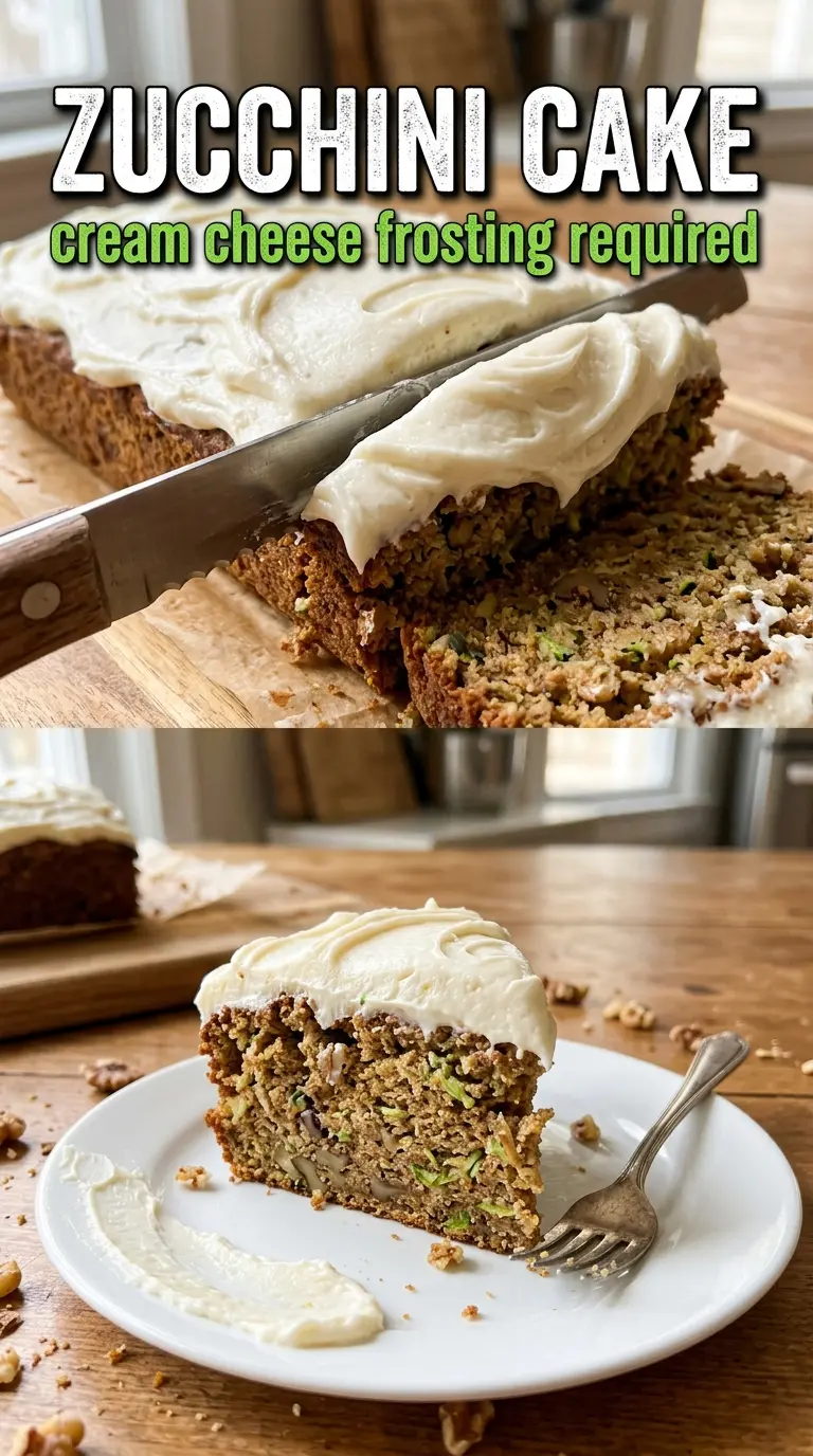 Zucchini cake moist spiced frosted