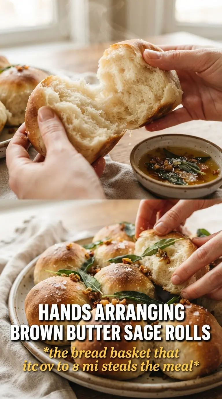 Brown Butter Sage Dinner Rolls, golden soft pull-apart