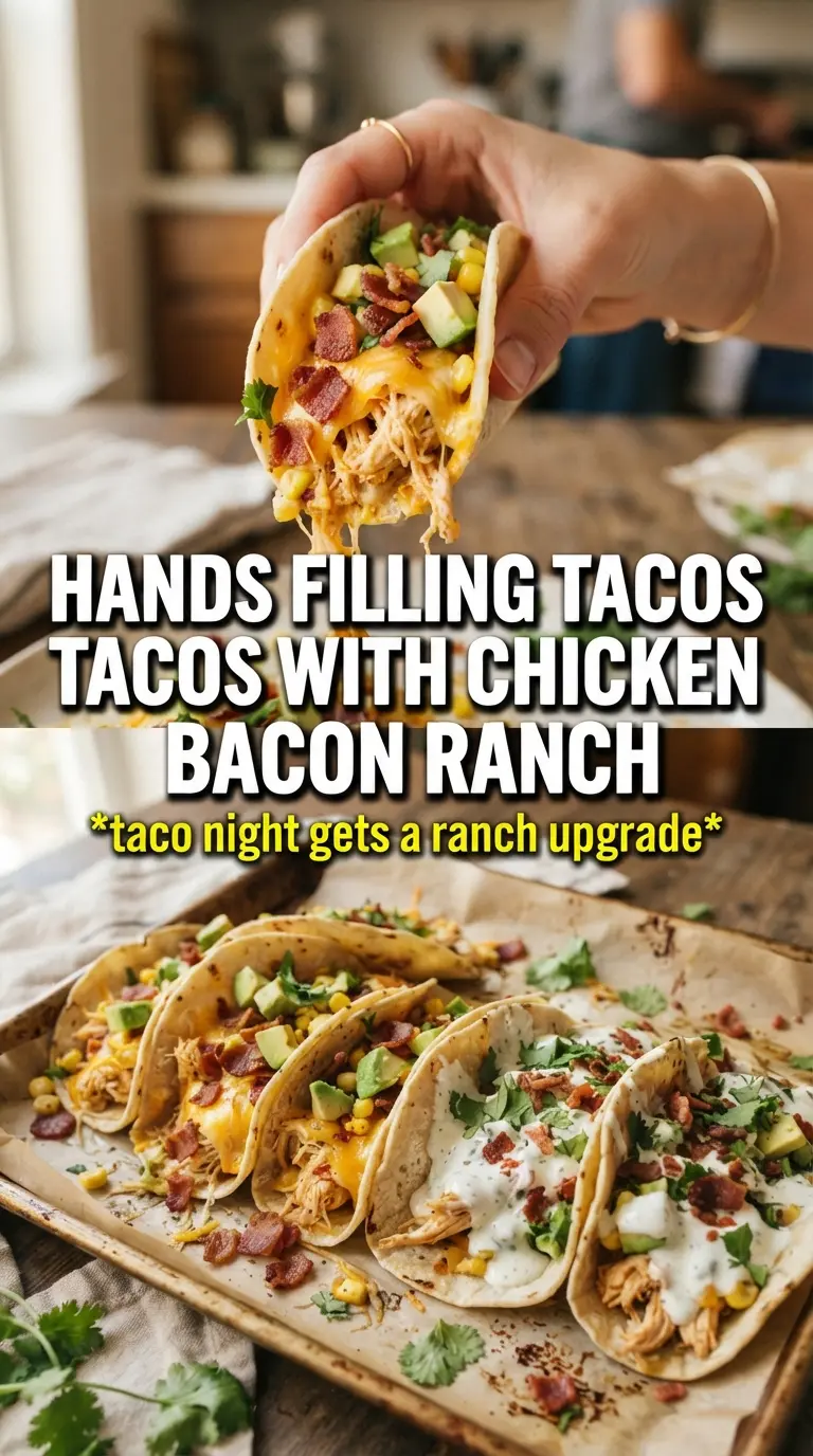 Cheesy Chicken Bacon Ranch Tacos crispy ranchy cheesy