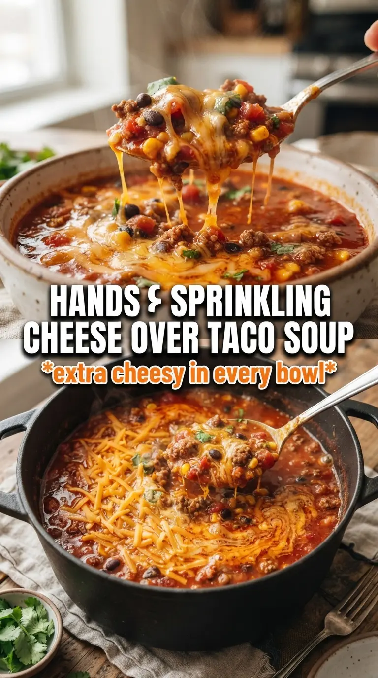 Cheesy Taco Soup creamy Tex-Mex hearty
