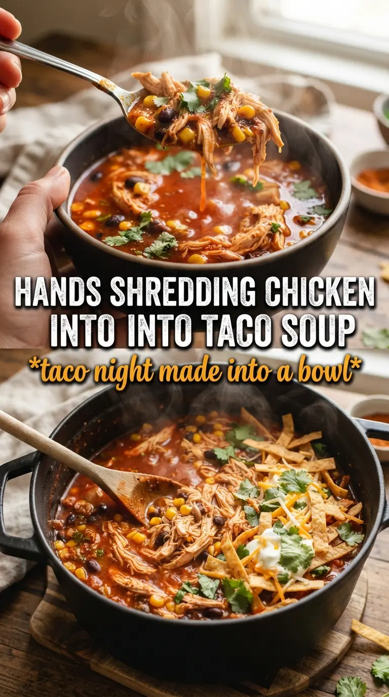 Chicken Taco Soup creamy hearty Tex-Mex