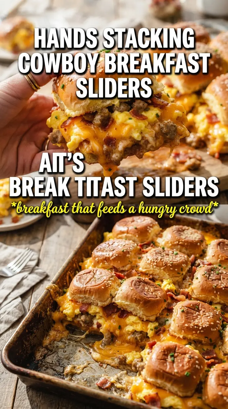 Cowboy Breakfast Sliders cheesy savory baked