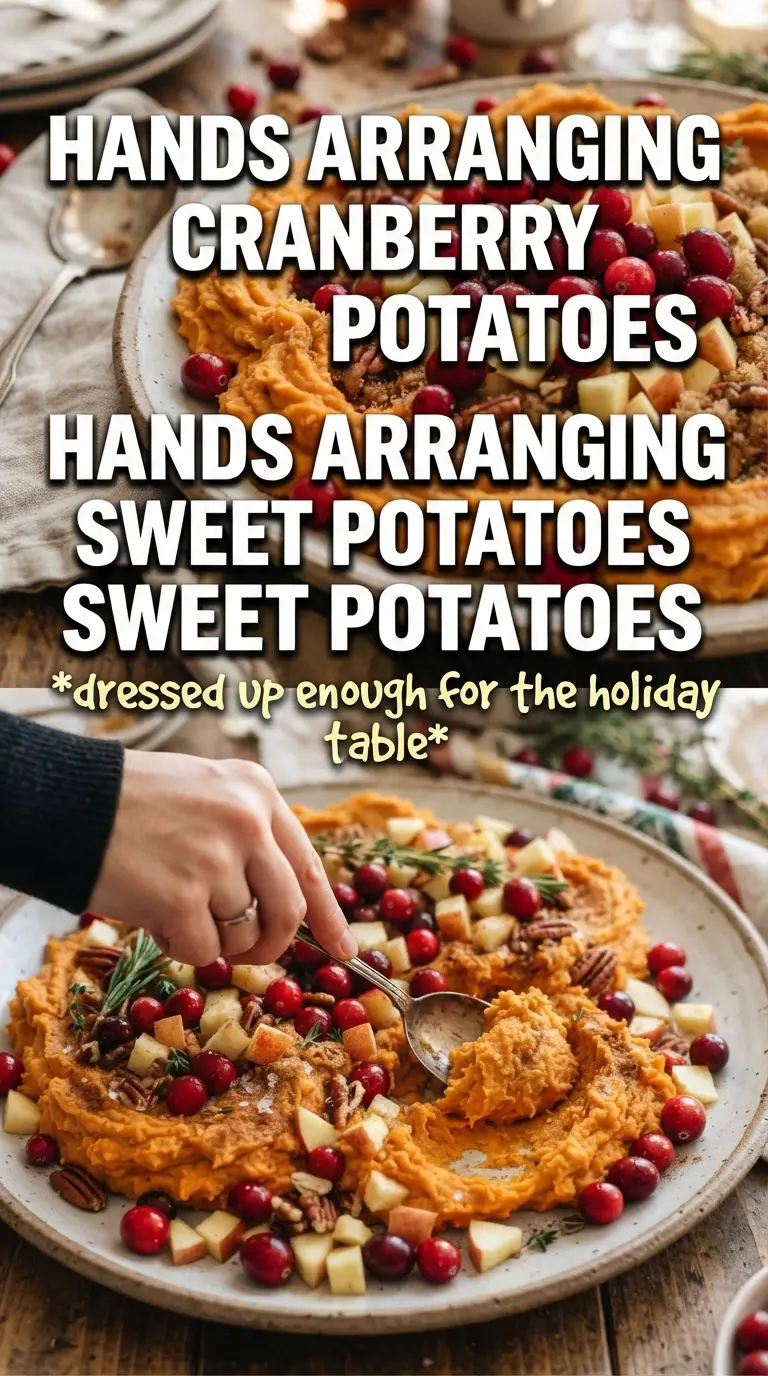 Cranberry Apple Twice-Baked Sweet Potatoes, golden streusel, jammy filling