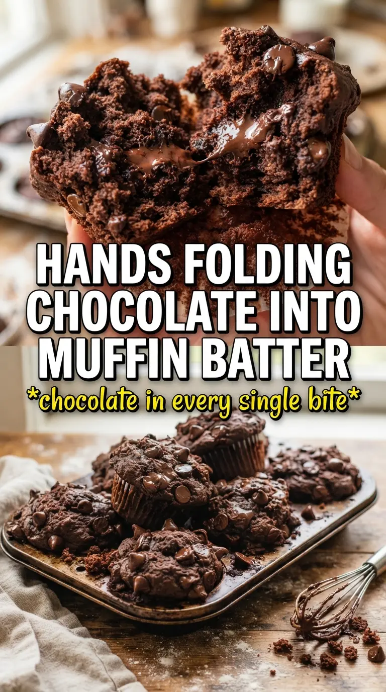 Double Chocolate Muffins rich domed tops melty chips
