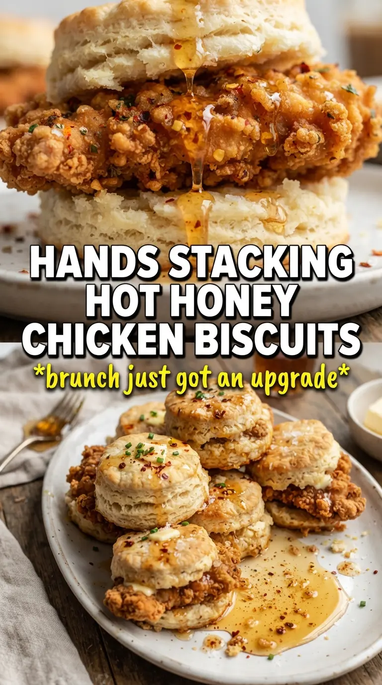 Hot honey chicken biscuits flaky crispy glossy