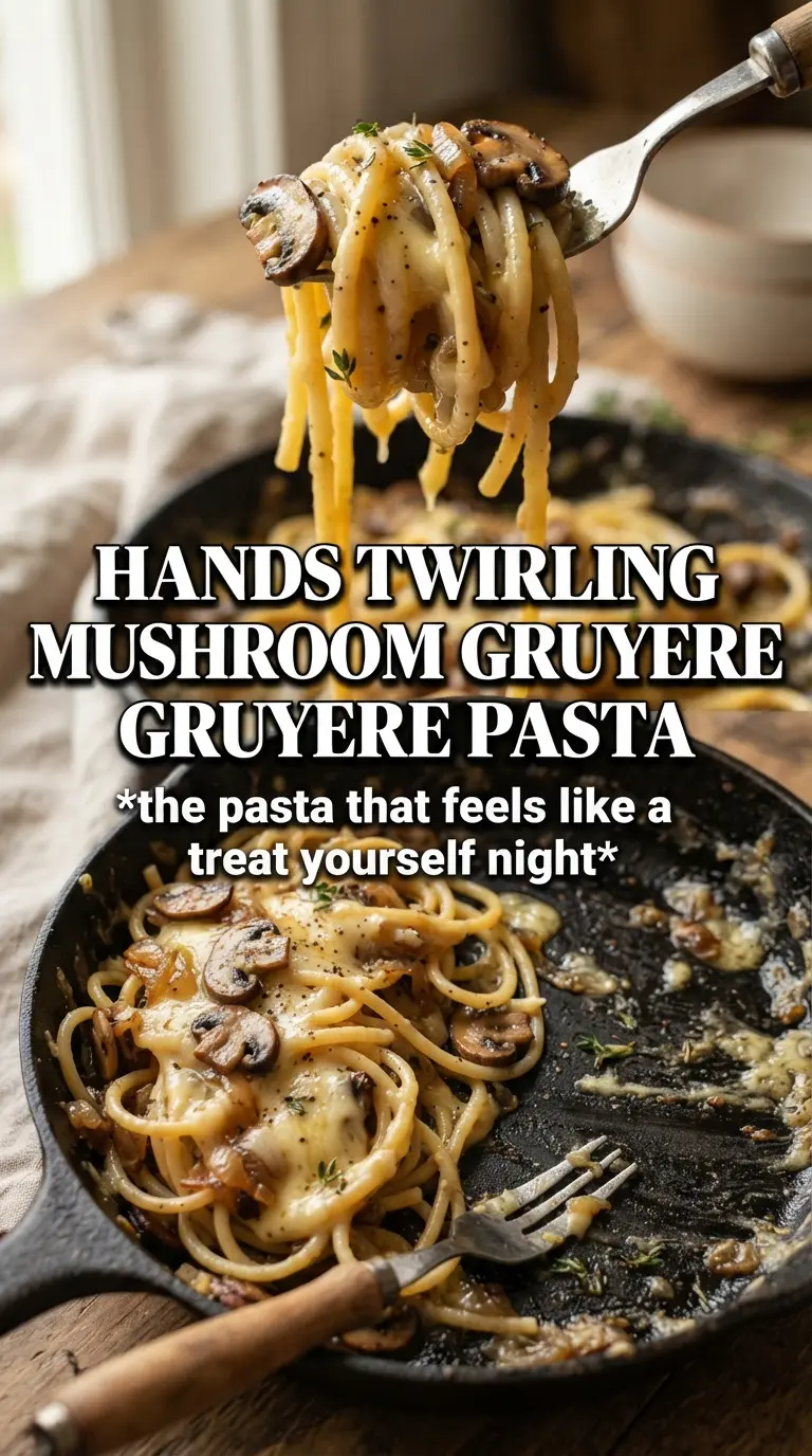 Mushroom Gruyere Pasta creamy mushrooms thyme
