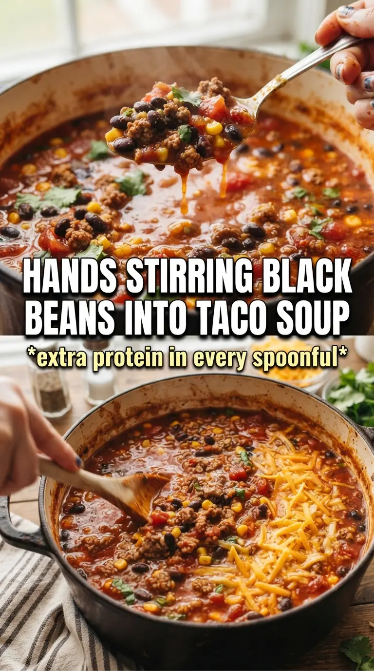 Taco Soup With Black Beans Tex-Mex hearty comforting