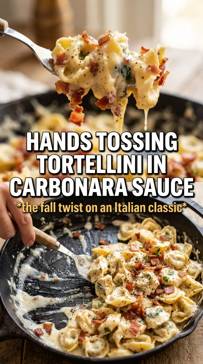 Tortellini Carbonara silky cheesy peppery